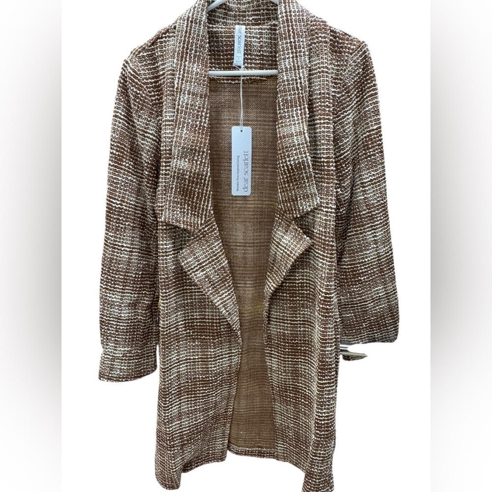 Scarlett Women's Beige Checkered Cardigan - Picture 3 of 6